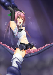 1girl armpits arms_up breasts forced_orgasm highres meten midriff navel open_mouth orgasm pink_hair rape red_eyes restrained shirt skirt solo tears tentacle_sex tentacles tongue tongue_out torn_clothes torn_shirt torn_skirt torture vaginal rating:Explicit score:176 user:atmo