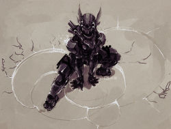  armor black_theme hardsuit mecha power_armor power_suit robot tagme  rating:Sensitive score:15 user:linebrell