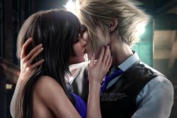  1boy 1girl 3d backless_dress backless_outfit black_hair blonde_hair blue_dress blue_nails blue_necktie blurry blurry_background breasts closed_eyes cloud_strife couple date dress earrings final_fantasy final_fantasy_vii final_fantasy_vii_remake formal hand_on_another&#039;s_face hand_on_another&#039;s_head hetero jewelry kiss large_breasts long_hair nail_polish necktie official_alternate_costume red_lips ria-neearts sleeveless sleeveless_dress spiked_hair square_enix tifa_lockhart tifa_lockhart_(refined_dress) upper_body wall_market  rating:Sensitive score:10 user:cp456000