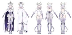 armor ass breasts cape character_sheet concept_art crown high_heels highres horns large_breasts leotard miyamoto_issa skirt tail rating:Questionable score:14 user:cheezeit