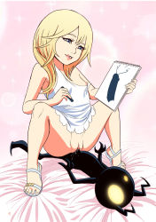 1girl antennae bare_legs blonde_hair blue_eyes breasts clitoris clothes_pull cowgirl_position crayon cum cum_in_pussy demon drawing dress dress_pull eyelashes girl_on_top glowing glowing_eyes heartless hetero highres holding holding_crayon interspecies kingdom_hearts kingdom_hearts_chain_of_memories lips loli long_hair lying monster namine_(kingdom_hearts) nipples on_back open_shoes parted_lips penis pink_background pussy sandals sex shadow_(kingdom_hearts) sitting sitting_on_person sketchbook small_breasts spread_legs straddling therappy thighs tiptoes toenails toes tongue tongue_out vaginal white_dress white_footwear yellow_eyes  rating:Explicit score:191 user:DarthDaniel96