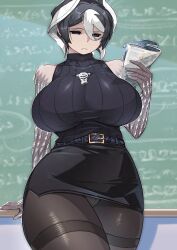  breasts highres large_breasts made_in_abyss mikiji ozen panties sweater teacher thick_thighs thighs underwear  rating:Sensitive score:24 user:memeisbest
