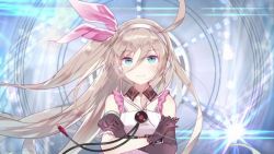  1girl blue_eyes brown_hair female_focus solo upper_body vocaloid zing zyon  rating:Sensitive score:1 user:Ouka-Chan27
