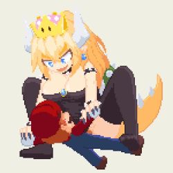  1boy 1girl animated bowsette breasts clothed_sex cowgirl_position cum cum_in_pussy girl_on_top hetero holding_hands mario mario_(series) nintendo pixel_art poring_(poccii890) sex size_difference straddling vaginal video  rating:Explicit score:167 user:Hi10Foo