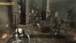 animated animated_gif battle epic explosion jumping lowres metal_gear_(series) metal_gear_ray metal_gear_rising:_revengeance missile raiden_(metal_gear) robot sword weapon white_hair rating:Questionable score:13 user:kitsame