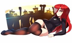  1girl breasts highres large_breasts long_hair looking_at_viewer parasoul_(skullgirls) postblue98 red_hair skullgirls smile tagme  rating:Questionable score:53 user:LT634738468