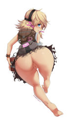  1girl anus artist_name ass bandaid bandaid_on_face bandaid_on_nose barefoot blonde_hair blue_eyes borderlands_(series) borderlands_2 come_hither dynamite explosive from_behind full_body hair_ribbon loli looking_at_viewer no_panties nude pussy ribbon short_twintails simple_background solo stormcow third-party_edit tiny_tina tnt twintails uncensored watch white_background wristwatch  rating:Explicit score:446 user:g4s