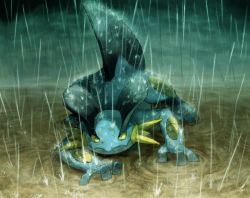  bad_id bad_pixiv_id buttai creatures_(company) game_freak gen_3_pokemon irima_(doron) nintendo no_humans pokemon pokemon_(creature) rain solo swampert  rating:Sensitive score:22 user:danbooru