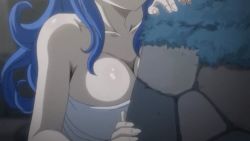 1girl animated animated_gif blue_hair bouncing_breasts breast_press breasts cleavage fairy_tail juvia_lockser large_breasts long_hair towel rating:Questionable score:47 user:lkuroi