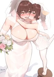  1futa 1girl absurdres age_difference ass blush braid breasts bridal_veil bride brown_hair bulge clothes commentary dress english_commentary fawn_(norza) futa_with_female futanari garter_straps height_difference highres huge_breasts incest kiss kissing_cheek loli lolidom multiple_girls norza older_woman_and_younger_girl onee-loli original scarlet_(norza) see-through siblings sisters size_difference stool thighhighs veil wedding_dress wife_and_wife yuri  rating:Questionable score:337 user:danbooru