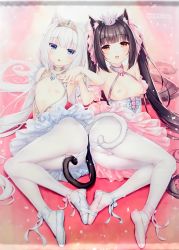  2girls animal_ears ass breasts breasts_out cat_ears cat_tail chocola_(nekopara) crown female_focus flat_chest full_body holding_hands loli looking_at_viewer multiple_girls nekopara resized sayori_(neko_works) tail thighs upscaled vanilla_(nekopara)  rating:Explicit score:182 user:confused1984