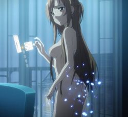 1girl ass asuna_(sao) breasts female_focus indoors long_hair looking_at_viewer nipples nude nude_filter solo sword_art_online third-party_edit  rating:Questionable score:111 user:DoctorWasabi