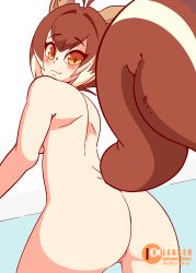 1girl :3 animal_ears animated animated_gif anus ass ass_shake bare_shoulders blazblue blush brown_eyes brown_hair diives highres looking_at_viewer makoto_nanaya multicolored_hair nude pussy squirrel_ears squirrel_girl squirrel_tail tail two-tone_hair rating:Explicit score:465 user:Vardigiil