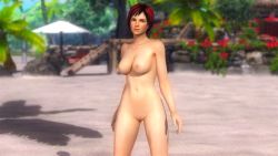 1girl 3d beach blush breasts brown_eyes cowboy_shot dead_or_alive dead_or_alive_3d large_breasts looking_at_viewer mila_(doa) multicolored_hair navel nipples nude pussy red_hair short_hair solo standing two-tone_hair uncensored rating:Explicit score:25 user:Tairon