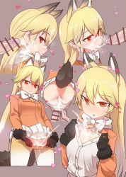 10s 1girl animal_ears ass bad_id bad_tumblr_id bar_censor black_gloves blonde_hair blush bow bowtie breasts censored clothes_pull cum cum_in_mouth cum_on_ass cum_on_body cum_on_breasts cum_on_clothes cum_on_hair cum_on_lower_body cum_on_upper_body ejaculation ezo_red_fox_(kemono_friends) facial fox_ears fox_tail gloves hair_between_eyes heart hetero highres jacket kemono_friends long_hair long_sleeves multicolored_hair open_clothes open_jacket open_mouth open_shirt panties panty_pull pantyhose pantyhose_pull penis pleated_skirt red_eyes shirt skirt small_breasts solo_focus sumiyao_(amam) tail tongue tongue_out underwear white_hair white_panties rating:Explicit score:179 user:danbooru