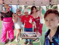  4girls asian brown_hair chouzuki_maryou lipstick luu_(cosplayer) makeup multiple_girls photo_(medium) plump 