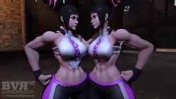 10s 2girls 3d abs animated artist_name artistic_error attack bad_animation bare_shoulders black_gloves blueversusred blunt_bangs bouncing bouncing_breasts breasts building capcom chinese_clothes clipping clone cross_counter drill_hair dudou eye_contact face-to-face female_focus fingerless_gloves gasp gloves han_juri hand_around_neck hand_on_own_hip kneeling large_breasts logo looking_at_another masochism midriff multiple_girls muscular muscular_female open_mouth outdoors pants patreon_logo patreon_username pink_eyes pink_stripes punching road rolling_eyes ryona sadism short_hair sidelocks slow_motion sound source_filmmaker_(medium) standing stomach_punch street street_fighter street_fighter_v striped_clothes striped_pants talking tired toned toned_female twin_drills video violence watermark web_address white_dudou white_stripes wince yoga_pants