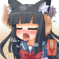  1boy 1girl alexi_(tits!) animal_ears cat_ears closed_eyes cross-section cum cum_in_mouth fellatio hetero loli open_mouth oral penis source_request sweat tongue translated  rating:Explicit score:53 user:colon_three