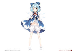 1girl absurdres bloomers blouse blue_dress blue_eyes blue_hair blush bow cirno clothes_lift crotchless crotchless_bloomers dress dress_lift dress_shirt fairy fairy_wings hair_bow highres ice ice_wings ke-ta loli navel non-web_source photoshop_(medium) pinafore_dress puffy_sleeves pussy red_bow ribbon shirt short_hair sleeveless sleeveless_dress socks solo touhou translation_request underwear white_bloomers white_shirt wing_collar wings rating:Explicit score:45 user:danbooru