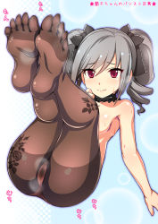 10s 1girl ahen ass blush breasts cameltoe choker drill_hair feet feet_together foot_focus idolmaster idolmaster_cinderella_girls kanzaki_ranko long_hair md5_mismatch no_shoes panties panties_under_pantyhose pantyhose red_eyes silver_hair small_breasts smell soles solo sweat toe_socks toes topless twin_drills twintails underwear wet wet_clothes wet_panties wet_pantyhose rating:Explicit score:106 user:yuuu