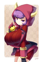  10s 1girl blueberry_(5959) blush breasts courtney_(pokemon) courtney_(pokemon_oras) creatures_(company) fake_horns game_freak gloves highres hood hoodie horned_headwear horns huge_breasts large_breasts looking_at_viewer nintendo pokemon pokemon_oras purple_eyes purple_hair ribbed_sweater short_hair solo sweater team_magma uniform  rating:Questionable score:108 user:animefan11