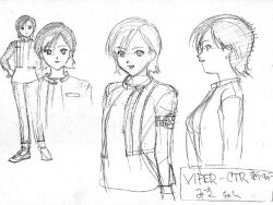  concept_art jacket katsura_ken&#039;ichirou miki_(viper) official_art short_hair sketch sogna viper_ctr 