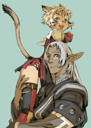  00s 1boy 1girl animal_ears bad_id bad_pixiv_id blonde_hair blue_eyes branch_(blackrabbits) cat_girl elf elvaan final_fantasy final_fantasy_xi glasses happy height_difference mithra_(ff11) monk monk_(final_fantasy) petite pointy_ears red_mage_(final_fantasy) short_hair size_difference tail thighhighs  rating:Sensitive score:28 user:danbooru