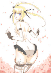 1girl ass back backless_leotard backless_outfit bad_id bad_pixiv_id blonde_hair blue_eyes breasts cat_with_a_brush catwithabrush dead_or_alive dead_or_alive_5 detached_sleeves fingerless_gloves frilled_thighhighs frills gloves hair_ribbon leotard long_hair marie_rose ribbon small_breasts solo thighhighs twintails wide_hips rating:Questionable score:19 user:armorcrystal