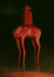  1other absurdres commentary_request flesh fog food geometry guru highres meat night no_humans original realistic standing surreal tagme tower  rating:Sensitive score:9 user:danbooru