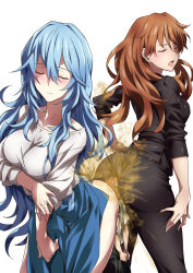  1boy 2girls absurdres age_difference ass ass-to-ass ayanami_rei between_buttocks black_hair black_pants black_suit blue_dress blue_hair blush bodysuit business_suit butt_crush closed_mouth commentary_request dress evangelion:_3.0+1.0_thrice_upon_a_time eyepatch fart femdom formal giant giantess girl_on_top girl_sandwich green_jacket hair_between_eyes headgear hetero highres ikari_shinji interface_headset jacket long_hair looking_back maternity_dress mini_person miniboy multiple_girls neon_genesis_evangelion non-web_source office_lady onee-shota open_mouth orange_hair pant_suit panties pants pilot_suit plugsuit rebuild_of_evangelion red_eyes relief sandwiched school_uniform simple_background size_difference skin_tight smell source_request souryuu_asuka_langley suit tokyo-3_middle_school_uniform torture underwear very_long_hair white_background white_bodysuit  rating:Questionable score:30 user:danbooru