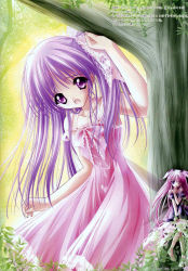  angel_ring_(artbook) blush dress gown long_hair open_mouth original purple_eyes purple_hair tinker_bell_(pixiv_10956015) 