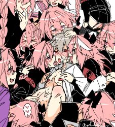  &gt;o&lt; 6+boys ahegao ahoge alpha_signature astolfo_(fate) astolfo_(memories_at_trifas)_(fate) astolfo_(sailor_paladin)_(fate) black_bow black_garter_straps black_sweater black_thighhighs blush bow braid closed_eyes closed_mouth collarbone covered_erect_nipples cum dress_shirt facial fang fate/apocrypha fate/grand_order fate_(series) fellatio finger_in_own_mouth finger_to_mouth garter_straps grey_hair hair_between_eyes hair_bow hair_intakes half-closed_eyes hand_on_another&#039;s_head haoro heart heart_pasties josou_seme licking licking_lips lightning_ahoge long_braid long_hair male_focus male_pregnancy multicolored_hair multiple_boys multiple_persona open_clothes open_mouth open_shirt oral panties panty_pull pasties pink_hair pink_sailor_collar purple_eyes sailor_collar saliva saliva_trail shirt short_hair sieg_(fate) simple_background single_braid sketch skin_fang smelling smile streaked_hair suggestive_fluid sweat sweater thighhighs tongue tongue_out too_many trap two-tone_hair underwear undressing white_background white_hair white_shirt yaoi 