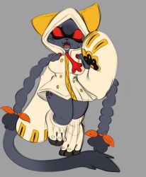  blazblue cat cosplay furry highres original red_eyes ribbon taokaka taokaka_(cosplay) twintails 