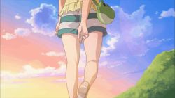  10s 1girl aiura amaya_kanaka animated animated_gif ass bag bare_legs barefoot feet from_behind handbag legs sandals screencap shoes unworn_shoes shorts soles solo standing standing_on_one_leg thighs wedgie  rating:Sensitive score:60 user:ashilover.necoco