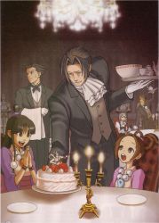&gt;:&lt; 3boys 3girls :&lt; ^_^ ace_attorney alternate_costume annoyed arm_up armor ascot black_eyes black_gloves black_hair blue_hair blunt_bangs bow bowl bowtie bracelet brown_eyes brown_hair cake candle capcom chandelier child closed_eyes closed_mouth cousins cup edaki_shin&#039;ya facial_hair fire food formal franziska_von_karma fruit gloves goatee grey_eyes hair_intakes hair_rings half_updo happy japanese_clothes jewelry larry_butz leaning_forward long_hair long_sleeves looking_away looking_up magatama maya_fey miles_edgeworth multiple_boys multiple_girls necklace official_art open_mouth own_hands_together pants pearl_fey phoenix_wright plate puffy_sleeves short_hair sitting smile spiked_hair spilling strawberry suit sweat sword table tea_set teacup teapot teeth topknot tuxedo v-shaped_eyebrows waiter weapon whip white_gloves rating:General score:27 user:danbooru