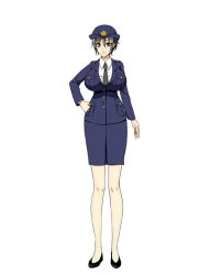  1girl gloves police police_uniform policewoman skirt solo type6 uniform  rating:Sensitive score:1 user:tam