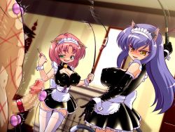  bdsm bondage_male cat_cat_mistress censored character_request clothed_female_nude_male cock_ring dominatrix femdom hiyoko_banchou maid mosaic_censoring nude orgasm_denial penis pink_hair purple_hair sex_toy tagme vibrator whip whip_marks whipping 