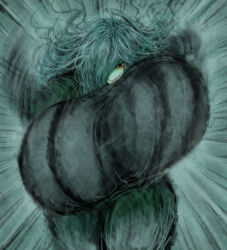  1girl 2b-ge :&gt; ahoge bags_under_eyes blush bouncing_breasts breasts female_focus gigantic_breasts green_theme grey_background hair_over_one_eye incoming_attack limited_palette long_hair mature_female mei&#039;s_mom_(2b-ge) messy_hair motion_blur motion_lines naughty_face original running running_towards_viewer solo spot_color standing sweater thick_thighs thighs wide_hips  rating:Questionable score:8 user:Orphan_crippler