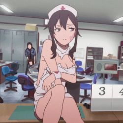  1girl 2boys animated animated_gif bouncing_breasts breasts cleavage cross lowres multiple_boys nurse nurse&#039;s_cap red_cross torn_clothes v_lila_f yozakura_quartet  rating:Sensitive score:51 user:Zeiphyr