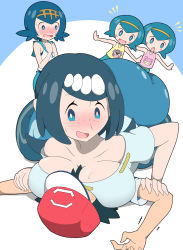  1boy 4girls :d :o age_difference amauchi ash_ketchum ass baseball_cap between_breasts blue_eyes blue_hair blush breast_smother breasts creatures_(company) face_to_breasts fallen_down freckles game_freak girl_on_top harper_(pokemon) hat head_between_breasts hetero highres lana&#039;s_mother_(pokemon) lana_(pokemon) large_breasts mature_female mother_and_daughter multiple_girls nintendo open_mouth pokemon pokemon_(anime) pokemon_sm_(anime) sarah_(pokemon) shota siblings sisters smile sweatdrop twins  rating:Questionable score:201 user:Perv-Ultra