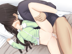 1boy 1girl aftersex age_difference bobby_socks bottomless brother_and_sister censored clothed_sex cum cum_in_pussy cum_overflow flat_chest french_kiss happy_sex hetero highres incest indoors kiss kyoudai_no_jouji_jijou_2 loli long_hair mosaic_censoring navel no_shoes original osaru_(yuuen-dou) pajamas pussy sex shino_(osaru) short_hair siblings socks solo_focus spread_legs thighs vaginal white_legwear rating:Explicit score:856 user:Aurora_