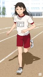  1girl gym_uniform highres long_hair running shinchou_ni_kansuru_kousatsu 