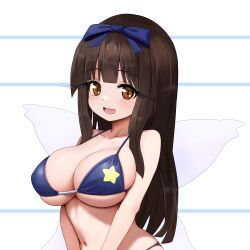  1girl absurdres bikini breasts fairy_wings highres large_breasts oppai_loli solo star_sapphire sugar_you swimsuit touhou wings 