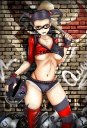  american_football black_hair goggles harley_quinn nonoririn short_twintails tagme twintails weapon  rating:Questionable score:13 user:AnthonyHighTimes