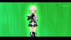  animated animated_gif frame_arms_girl gourai green_eyes gun lowres machine_gun sword weapon white_hair  rating:Sensitive score:2 user:qun_pig