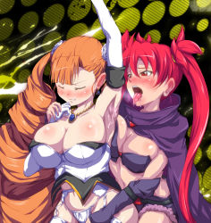 2girls aq_interactive arcana_heart arcana_heart_2 arcana_heart_3 arm_up licking_armpit armpits atlus bad_id bad_pixiv_id bandeau bare_shoulders belt bikini bikini_top_only blunt_bangs blush body_blush bow bow_panties breast_press breasts cape cleavage clenched_teeth closed_eyes denim denim_shorts detached_sleeves drill_hair earrings elbow_gloves examu female_focus flower full-face_blush garter_belt garter_straps gloves hair_between_eyes hair_flower hair_ornament highres holding_hands jewelry large_breasts leg_grab licking long_hair midriff multiple_girls navel necklace no_bra no_pants open_mouth orange_hair panties pendant petra_johanna_lagerkvist reach-around red_eyes red_hair rose saliva saliva_trail scharlachrot scrunchie short_shorts short_twintails shorts sian sweat swimsuit teeth thick_thighs thighhighs thighs tongue tongue_out torn_clothes twin_drills twintails underwear uniform very_long_hair white_gloves white_legwear white_panties wide_hips yuri rating:Explicit score:180 user:Furio