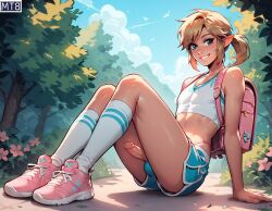  ai-generated commentary_request girly_boy link mt8 penis shoes shorts sneakers tagme trap 