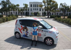 car doll fantastic_(company) itasha k-on! motor_vehicle nissan outdoors photo_(medium) suzumiya_haruhi suzumiya_haruhi_no_yuuutsu vehicle 