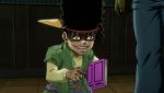  2boys animated black_hair boingo funny_laugh hat jojo_no_kimyou_na_bouken laughing lowres multiple_boys oingo sound tagme thoth_(stand) video what  rating:Sensitive score:5 user:QAiizx