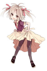 1boy amezawa_koma bad_id bad_pixiv_id blush bow brown_eyes brown_hair full_body hair_bow hair_ribbon holding_clothes holding_skirt male_focus mary_janes necktie open_mouth original pantyhose ribbon shoes short_hair sketch skirt skirt_hold smile solo standing standing_on_one_leg trap rating:Sensitive score:12 user:danbooru